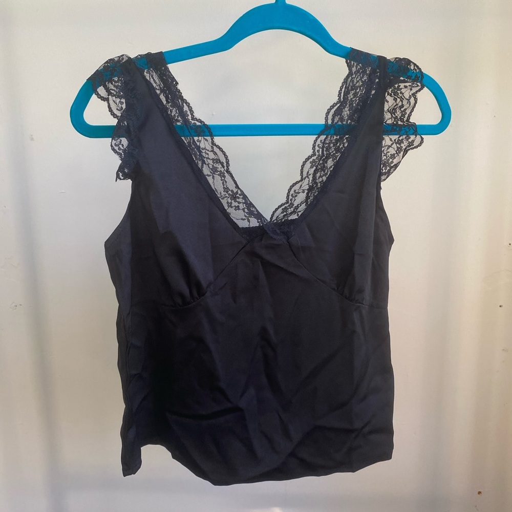 Black laced tank top
